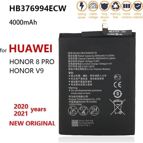 100% Original Battery HB376994ECW for Huawei Honor V9 Honor 8 Pro DUK-AL20 DUK-TL30 Replacement Battery 4000mAh 2020 new stock
