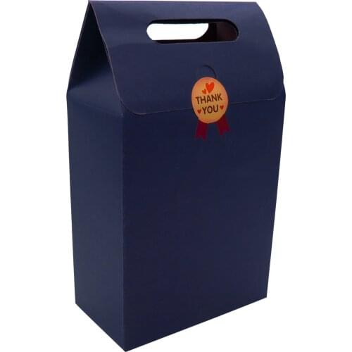 12Pcs Kraft Paper Candy Boxes PackageWith Handle Snack Cookie Chocolates Gifts bag for wedding birthday party Christmas favors