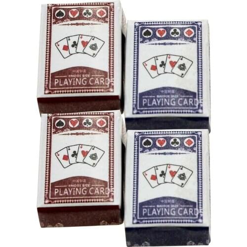 2set Mini Poker Card Cute Miniature 1:12 Dollhouse Mini Poker Playing Cards