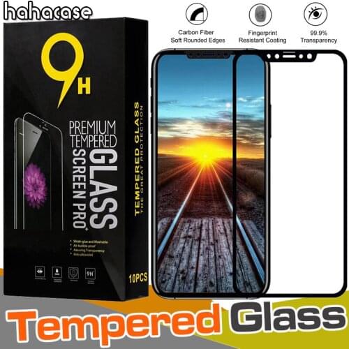 500pcs Fiber Full Coverage 9H Tempered Glass For iPhone 12 Mini 11 Pro Max XS XR X 8 7 6 Plus SE Screen Protector With Package
