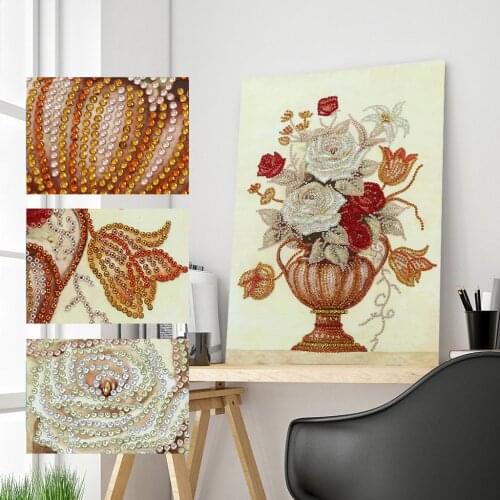 5D Partial Special Shaped Diamond Painting Flower Vase Home Decor Gift DIY Art Mosaic Rhinestone Embroidery Cross Stitch Kit