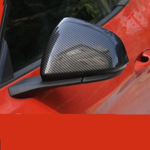 Carbin Fibre Red Blue Sliver Rearview Mirror & Covers Basement Mouldings For Ford Mustang 2015 16 17 2018 ACA017
