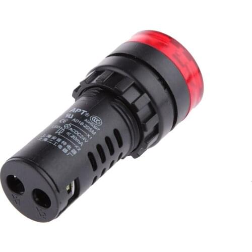 DC/AC 12V/24V Red/Green LED Flash Light Alarm Indicator Signal Lamp with Buzzer AD16-22SM