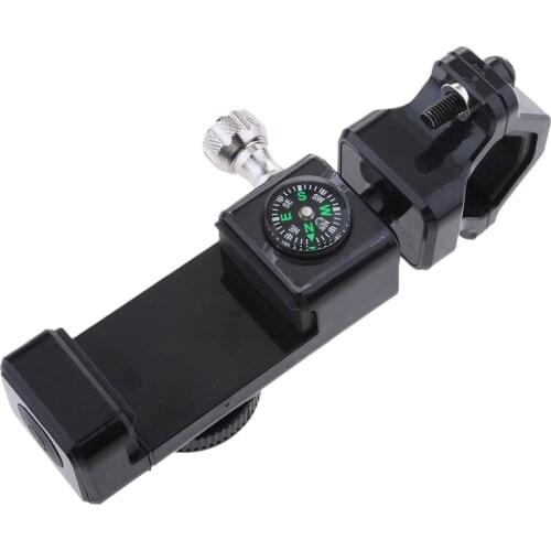 Motorcycle Handlebar Mobile Phone Holder Bracket With Compass & LED Light