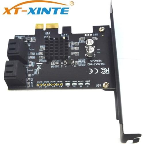 XT-XINTE PCI-Express controller card SATA III 4 ports support PCI Express x1 x2 x4 x8 x16 motherboard 88SE9215 chip for HDD SSD