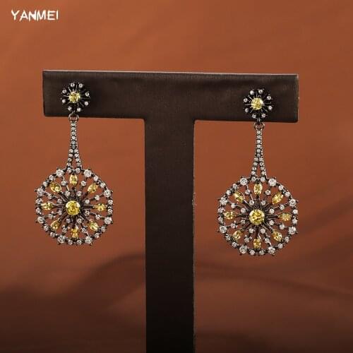 Beautiful Cubic Zirconia Dream Catcher Earrings for Women Fashionable Exquisite Luxury Earrings Hollow High-end Banquet Jewelry