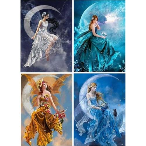 40x50cm Fairy 11CT Stamped Cross Stitch Kits Crafts DMC Cotton Thread Sewing Needlework Embroidery Set Home Living Room Wall Art