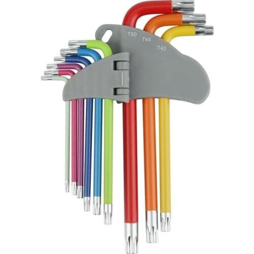 9 Pcs Torx End Hex Key Wrench Set, Industrial Grade Hex Wrenches,Made with Heat-Treated CR-V Steel