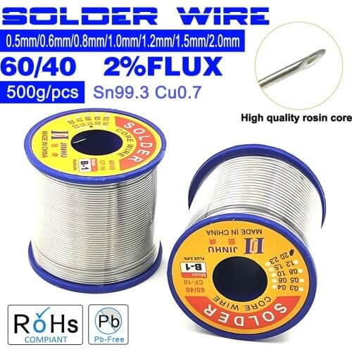 500g 60/40 B-1 0.5mm-2.0mm No-clean Rosin Core Solder Wire with 2.0% Flux and Low Melting Point for Electric Soldering Iron
