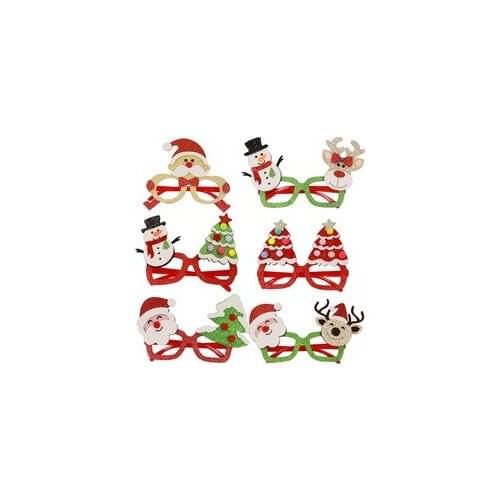 Novelty Christmas Glasses Frame Shiny Santa Eyeglasses Cute Xmas Glasses for Party Costume xqmg Party Holiday DIY Decorations