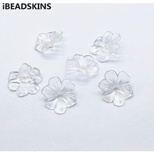 New arrival! 28mm 300pcs Clear Flower shape Beads for Jewelry accessories Earrings parts,hand Made Jewelry DIY