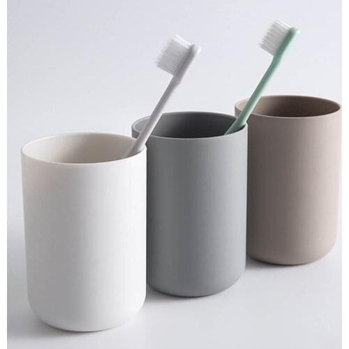 Bathroom Tumblers Plastic Mouthwash Cup Coffee Tea Water Mug Home Travel Solid Color Toothbrush Holder Cup Drinkware Tools