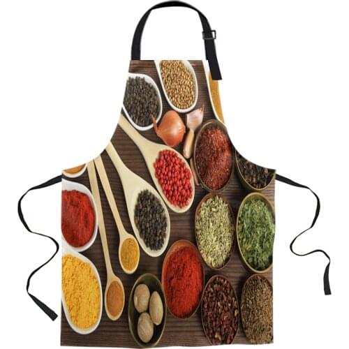 Spices Vanilla Raw Materials Printed Kitchen Cooking Baking Aprons Canvas Sleeveless For Women Man Kids Home Delantal Cocina
