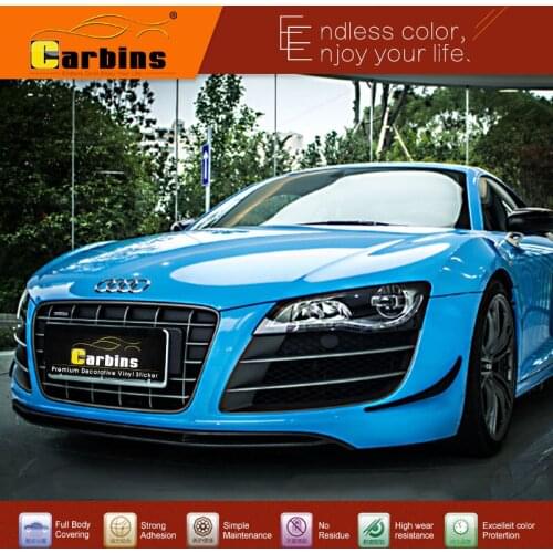 CARBINS Film Crystal Vinyl Sky Blue Auto Car Wraps Vinyl Foil Luxury Tuning PVC