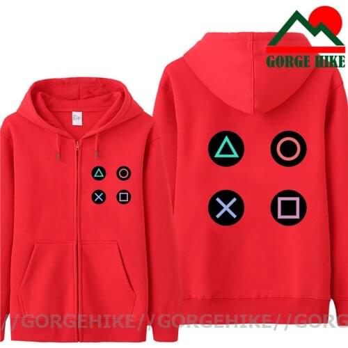 PS Play Station Controller Sign PS4 PS5 Game Pocket Hoodies Fashion Fleece Zipper Jackets Cardigans Hooded Sweatshirt Sweat Coat