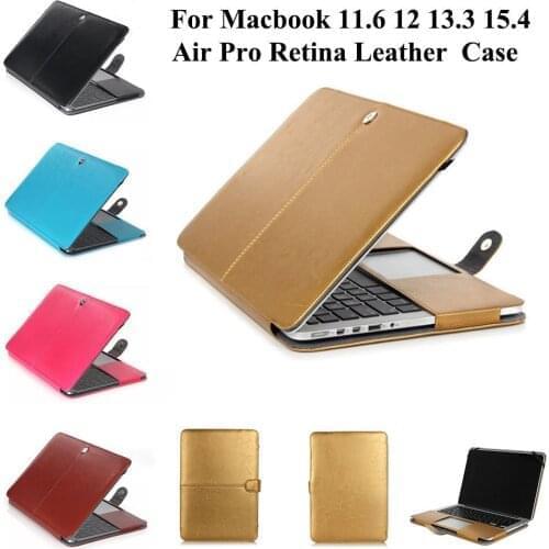 Luxury Premium Leather Holster Protective Sleeve Bag Case Cover for Apple Macbook Air Pro Retina 11.6 12 13.3 15.4 inch Laptop