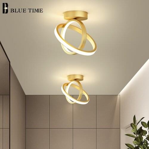 Modern Led Chandelier 110V 220V Aluminum alloy Ceiling Chandelier Light for Living room Dining room Kitchen Corridor Black&Gold