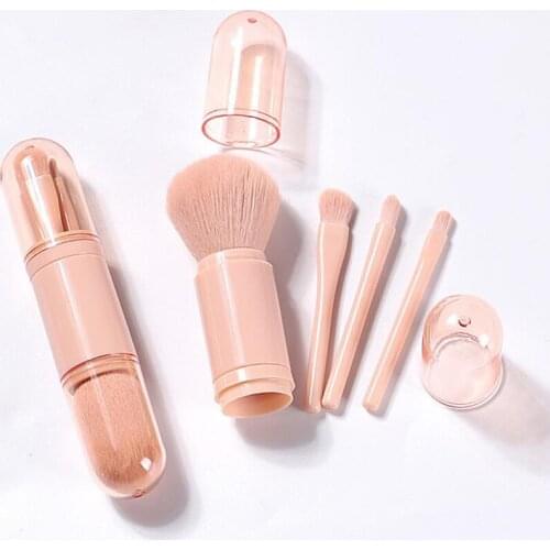 Telescopic 4 in 1 Travel Portable Eye Makeup Brushes Set Eyeshadow Eyeliner Eyebrow Brush Lip Make Up Brushes Beauty tools