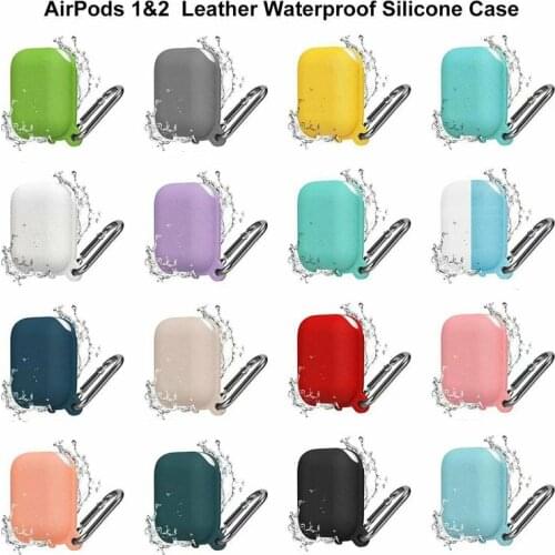 TPU Silicone Earphone Case for Apple Airpods 2 1 Litchi Pattern Cover For Air Pods Pro Protection Airpods 2 Funda with Keychain