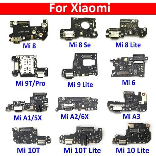 USB Charger Charging Dock Port Connector Flex Cable For Xiaomi Mi 9T 10T 6 A3 A2 A1 9 Se 8 Lite Black Shark POCOPHONE F1 5X 6X