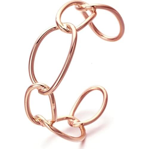 Punk Geometric Chain Bracelets New Opening Cuff Bracelets & Bangles For Women Bijoux Charm Bracelets Femme Fashion Charm Jewelry