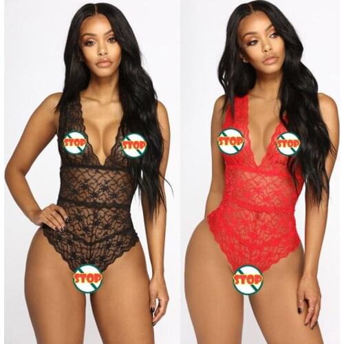 Women Lace body sexy hot erotic Bodysuit Lingerie porno Catsuit Mesh Transparent Underwear Nightwear Sleepwear Sissy suit