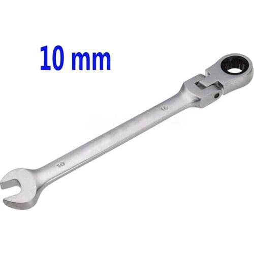 10mm Flexible Head Ratchet Spanner Open End And Ring Wrench Hand Tool 1pc