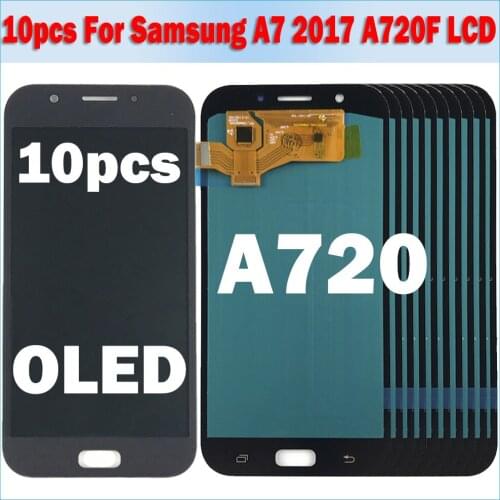 10Pcs Lcds For Samsung Galaxy A7 2017 A720M A720Y SM-A720F A720FD A720 OLED LCD Display 100% Tested Touch Screen Assembly