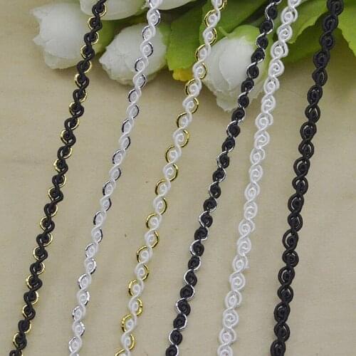 50Meters S Shaped Lace Trim Sewing Clothes Accessories Wedding Decoration Material Centipede Braided Lace Ribbon DIY Curve Lace