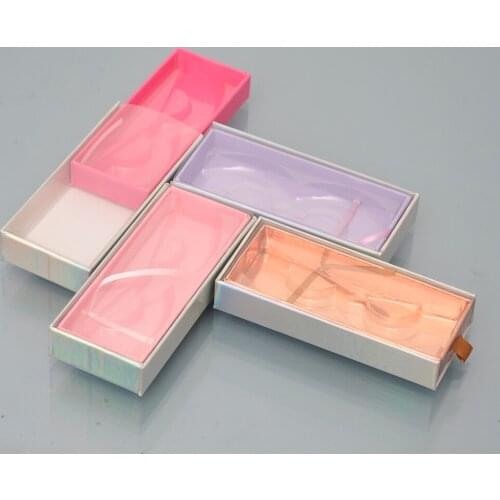 50pcs/pack Wholesale Eyelash Packaging Box Lash Boxes Packaging custom logo Faux Cils 3D Mink Lashes Drawer Package Case Vendor