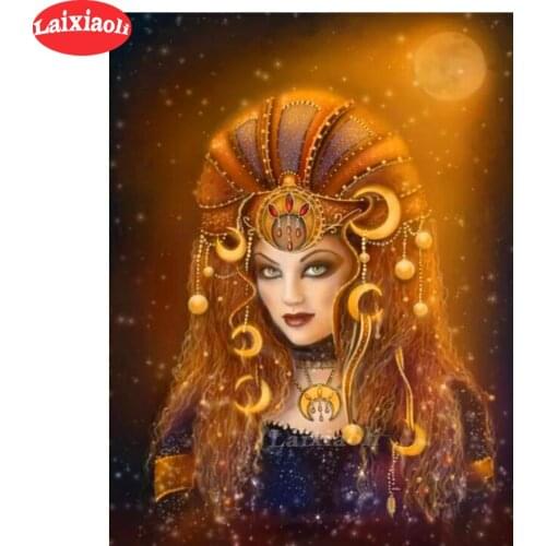 5D DIY diamond painting gold beauty girl cross stitch full square round diamond Emeroidery woman art mosaic painting home decor