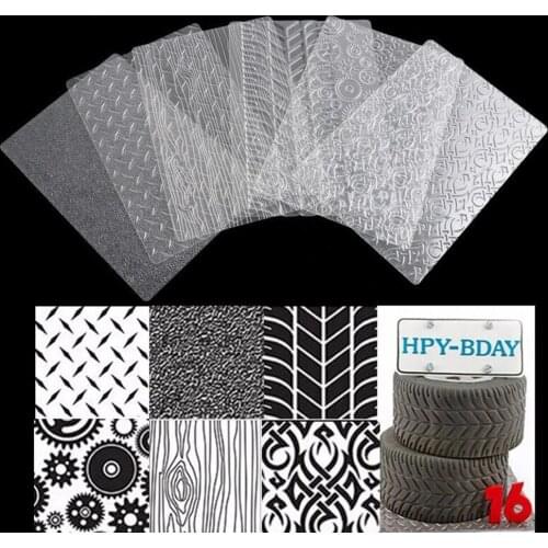 6pcs/Set Transparent Plastic Grid Texture Mat Cake Chocolate Printing Mold Lattic Decorating Tools Fondant Imprint Stencil Molds