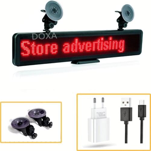 56cm 220V Store 12v Car LED Sign Rolling Advertising Message Display Board USB Programmable Charging Built-in Lithium Battery