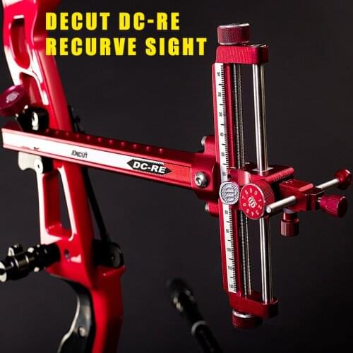 Decut recurve target bow sight archery competition aluminum alloy cnc fine adjustment bow accessory sight scope with four color