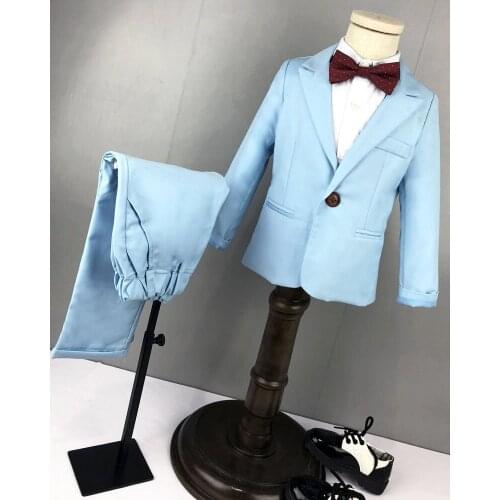 Kids Blazer Baby Boys Suit Jackets 2019 Spring Cotton Coat+shirt+bow Tie+Pants Set Boy Suit Formal for Wedding Chlidren Clothing