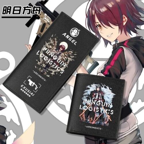 Game Arknights Exusiai Texas Long Short Purse PU Folding Wallet Men Women Cartoon Printing Card Holdr Billfold Student Xmas Gift