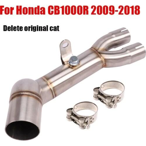 For Honda CB1000R 2009-2018 Delete Cat Mid Pipe Exhaust System Connecting Link Tube Stainless Steel Slip On CB1000R Motorcycle