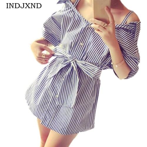 INDJXND Fashionable Shirt Dresses