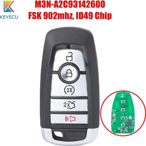 Keyecu M3N-A2C93142600 for Ford Edge Fusion 2017 2018 Expedition Explorer 2018 2019 Smart Remote Key 5 Button FSK 902mhz ID49