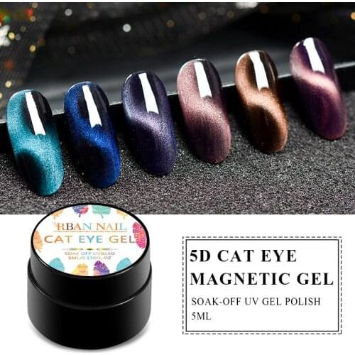 RBAN NAIL 5D Cat eye Nail Gel Magnetic 5ml Soak Off UV LED UV Gel Lacquers Nail Art Varnish Chameleon Magnetic Manicure Tools