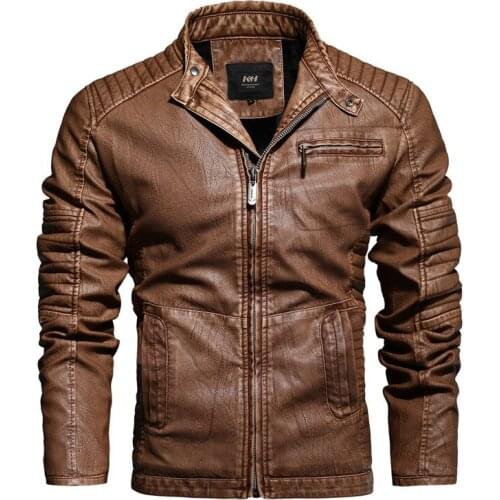 Mens hi street biker jacket fleece lined thick warm faux leather motorcycle coat outwear protective moto windbreaker big size