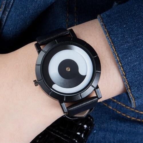 Man Watch 2019 Fashion Creative Rotation Watches Leather Strap Quartz Watches Men Sports Watches Relogio Masculino heren horloge