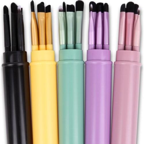 Candy Colors Makeup Brushes Set Portable Natural Soft Hair Brushes Eye Shadow Eyeliner Lip Brushes Blending Eye Makeup Brushes