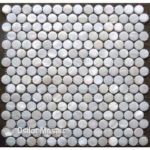 Natural white color 100% Chinese freshwater shell convex seamless mother of pearl mosaic tile for bathroom decoration wall tile