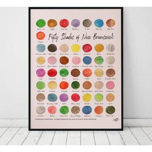 New Brunswick Posters and Prints 50 Shades of Canvas Painting Watercolor Abstract Wall Pictures for Living Room Home Decoration