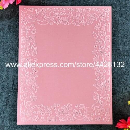 Flowers Frame Plastic Embossing Folder For Scrapbook DIY Album Card Tool Plastic Template 12.1x15.3cm 9012007