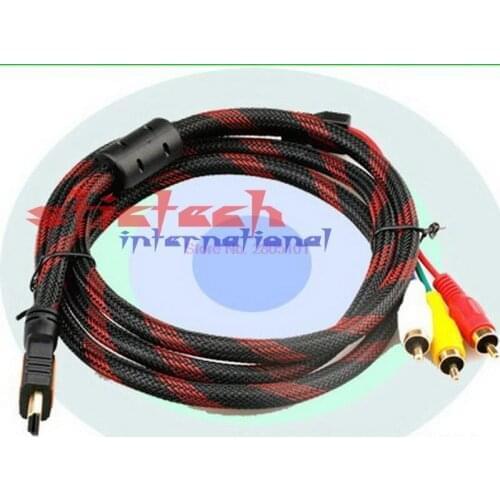 By dhl or ems 200 pieces wholesale HDMI High Quality To 3 RCA 1.5m Cable Male Adapter Converter Cable For HDTV
