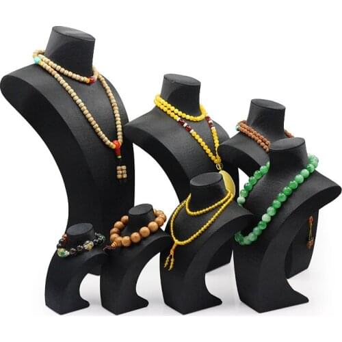 Black brushed portrait neck jewelry rack pendant necklace jewelry display props