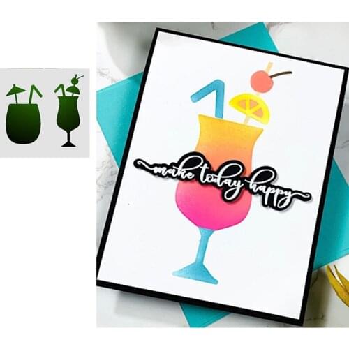 Holiday Summer Drink Juice Cutting Dies Stamps Scrapbook Dariy Decoration Stencil Embossing Template Diy Greeting Card Handmade