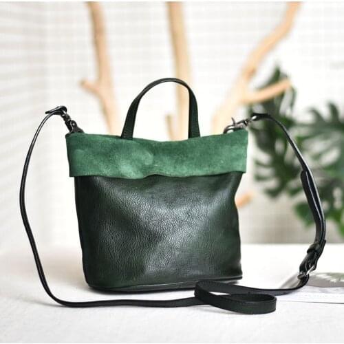 Retro fashion luxury ladies soft Genuine leather small handbags daily casual real cowhide ladies oneshoulder messenger bag